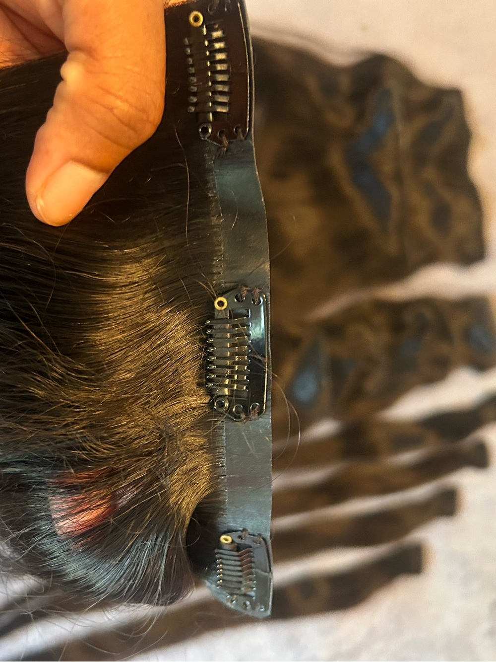 Luv Me Natural Dark Brown Clip-In Hair Extensions - full set 20” - Picture 3 of 5